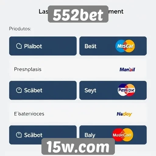 Métodos de pagamento aceitos na 552bet